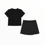 KATIE J TWEEN DREW TOP AND SKORT SET - BLACK