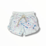CALIFORNIAN VINTAGE GYM SHORT -  NATURAL/SPLATTER