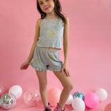 ELLLIE AND MILA GEM HEART EYE SMILE SHORT SET - HEATHER GRAY