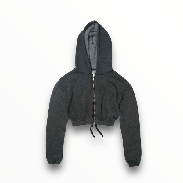 T2LOVE L/S ZIP JKT W/ELASTIC WAIST AND CUFF - CHARC