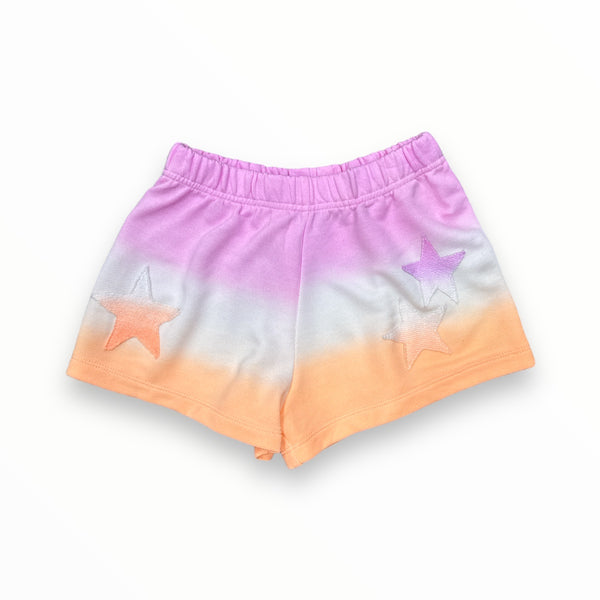 FLOWERS BY ZOE GYM SHORTS - STAR/ PURP WHT ORNGE DIP