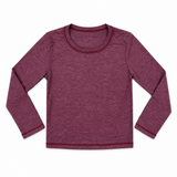 T2LOVE LONG SLEEVE SHIRT WITH THUMBHOLES - HEATHERED WINE