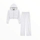 KATIE J TWEEN TRISTAN VINTAGE ZIP AND SWEATPANT - LIGHT HEATHER GRAY
