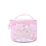 OMG ACCESSORIES COFETTI FLORAL BOW ROUND GLAM BAG