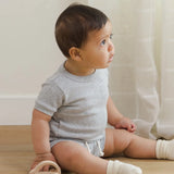 RIBBED SHORTIE SET - HEATHER GRAY