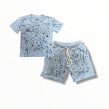 CALIFORNIAN VINTAGE SHORTS - BABY BLUE SPLATTER