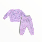 CALIFORNIAN VINTAGE BABY CREW AND JOGGER SET - BABY PINK SPLATTER