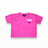 FLOWERS BY ZOE T-SHIRT - PINK/OMBRE HEART