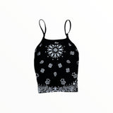 FLOWERS BY ZOE TANK - BLACK BANDANA