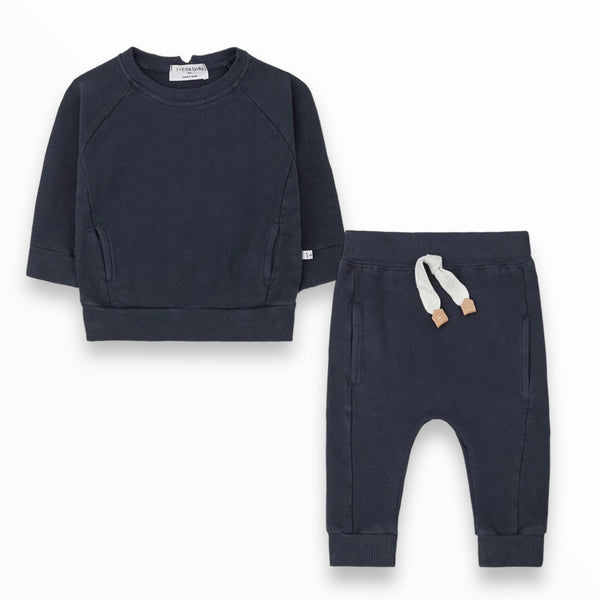 1+ IN THE FAMILY FITZ SWEATER AXEL SWEAT SET - NAVY
