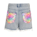 HANNAH BANANA DENIM SHORT - SEQUIN