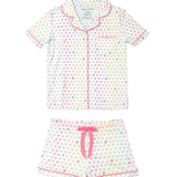 PREPPY GOOSE SHORT SLEEVE PAJAMA SET - MULTI COLOR HEART