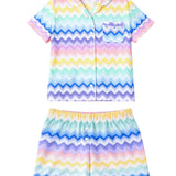 PREPPY GOOSE SHORT SLEEVE PAJAMA SET - CHEVRON