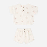WOVEN BOXY TOP AND SHORT SET - HEART EYES