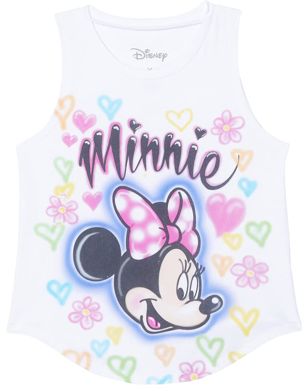 CHASER GIRL MINNIE MOUSE AIRBRUSH TANK - WHITE