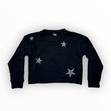 FLOWERS BY ZOE SWEATSHIRT - BLACK/STONE STARS