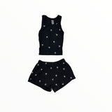 FLOWERS BY ZOE BOW TANK - BLACK