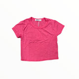 T2LOVE S/S BABY CROP TEE - CORAL PARADISE