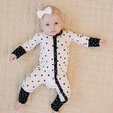 BAMBOO ZIP ROMPER - CLASSIC POLKA DOT