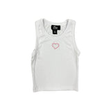 FLOWERS BY ZOE TANK - WHITE/HEART