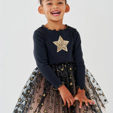 PETITE HAILEY KIERA STAR TUTU DRESS - CHARCOAL