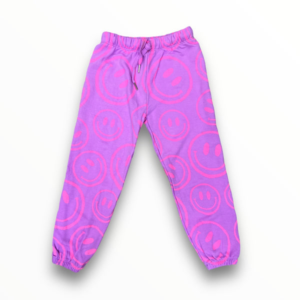 FLOWERS BY ZOE SWEATPANT - PURPLE/PINK SMILEY
