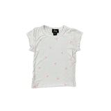 FLOWERS BY ZOE RIBBED T-SHIRT - WHITE/BOWS