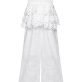 HANNAH BANANA EYELET JUMPSUIT - WHITE