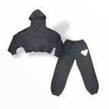 KATIE J TWEEN RYNA BUBBLE HOODIE - CHARCOAL