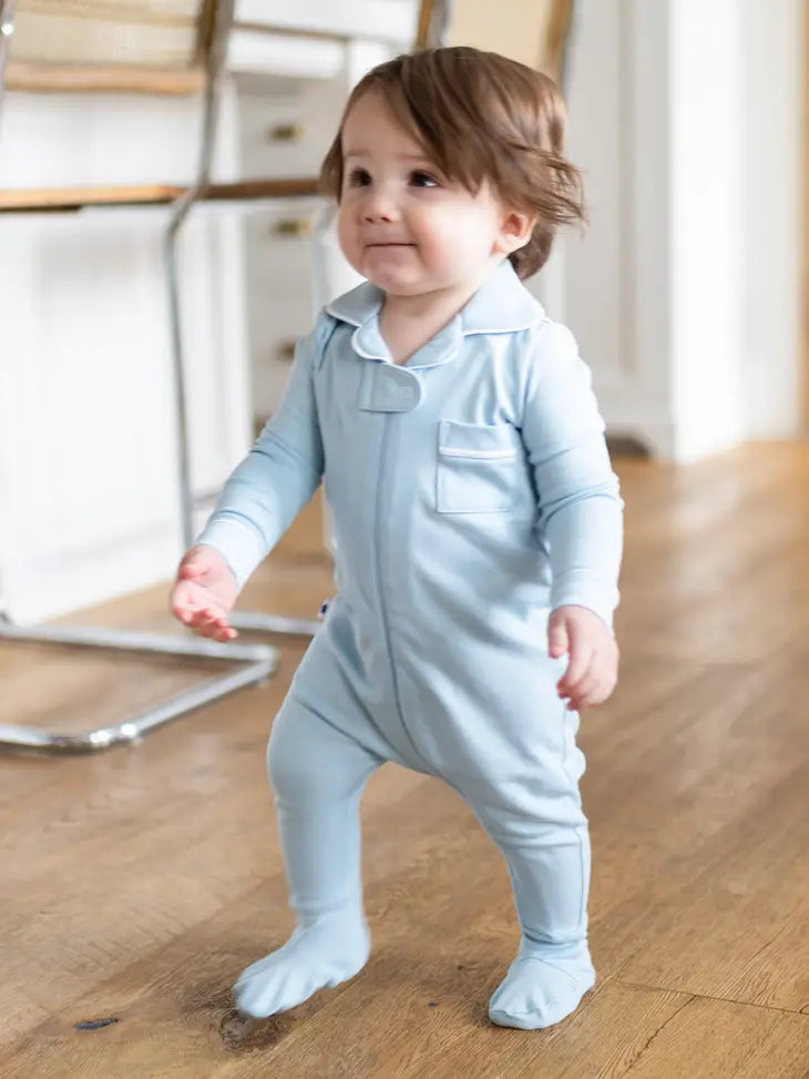PAPER CAPE CLASSIC PAJAMA FOOTIE - FRENCH BLUE