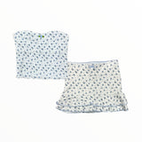 KATIE J FELICITY TUBE TOP - BABY BLUE ROSE DITSY