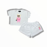 FLOWERS BY ZOE SHORTS - WHITE/BEAR