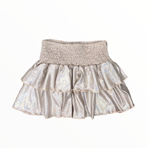 FLOWERS BY ZOE SKIRT - TAUPE PEBBLE METALLIC