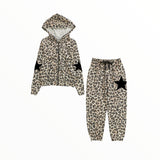T2LOVE ZIP HOODIE AND JOGGER SET -LEOPARD