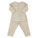 OH BABY HONEYCOMB HENLET 2PC SET WITH ELBOW PATCH - SAND
