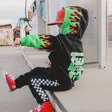FUEL THE FUN FLAME HOODIE - BLACK/GREEN