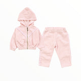 COZII COTTON CORDUROY ZIP HOODIE AND JOGGER SET - PINK BLISS