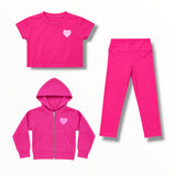 FLOWERS BY ZOE T-SHIRT - FUSCHIA/HEART