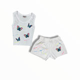 FIREHOUSE SHORT - WHITE/BUTTERFLIES/SPLATTERED