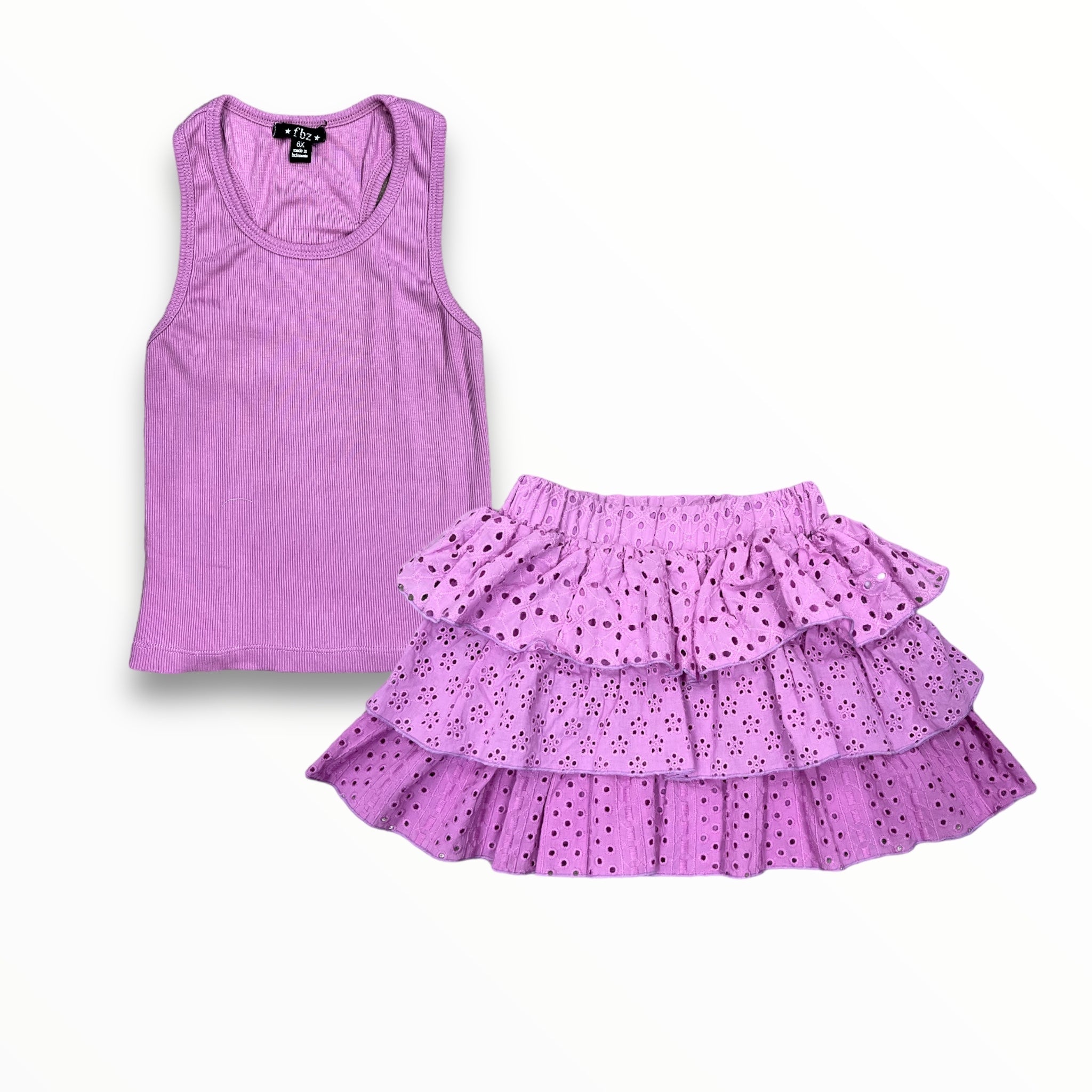 FLOWERS BY ZOE EYELET SKIRT - PURPLE