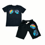 CALIFORNIAN VINTAGE T-SHIRT - CHARCOAL/SUNGLASSES