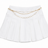 FLOWERS BY ZOE GABARDINE CHAIN SKORT - OFF WHITE