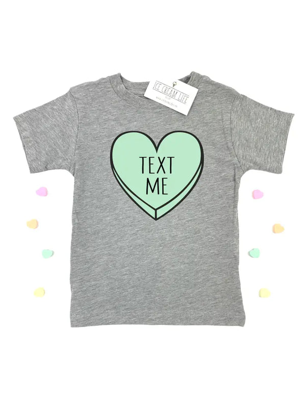 BOYS VALENTINES DAY SHIRT - TEXT ME CANDY HEART