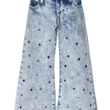 HANNAH BANANA ACID WASH DENIM PANTS WITH RHINESTONES