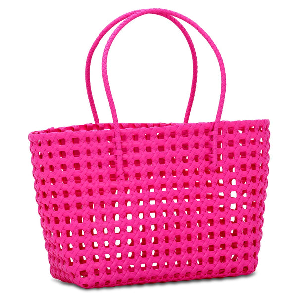 ISCREAM LARGE WOVEN TOTE BAG - PINK