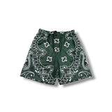 GOATZ BASKETBALL MESH SHORT - GREEN PAISLEY