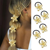 M2B GOLD METAL HAIR TIE - FLOWER