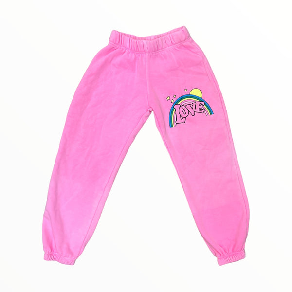 FIREHOUSE SWEATPANT - NEON PINK/ RAINBOW LOVE