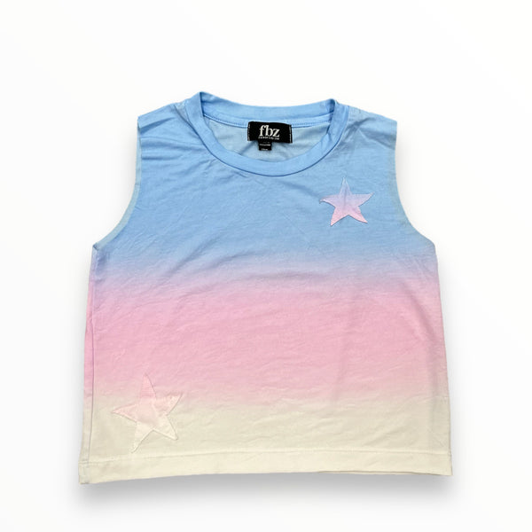 FLOWERS BY ZOE TANK - BLUE/PINK/WHITE OMBRE
