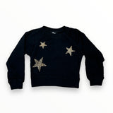 FLOWERS BY ZOE SWEATSHIRT - BLACK/ GOLD STONE STARS